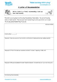 Worksheets for kids - a-letter-of-recommendation